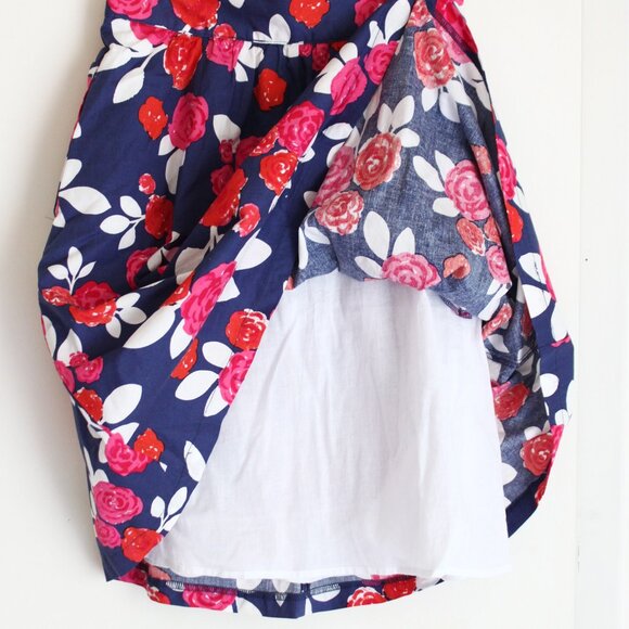 ModCloth Size Medium High Banded Waist A-Line Lined Skirt Cotton Abstract Floral - Picture 6 of 7